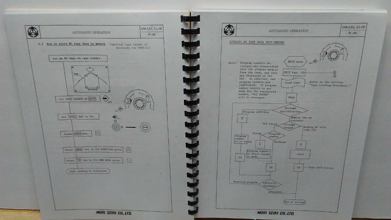 Mori Seiki Yasnac LX-1 Lathe Operation Manual