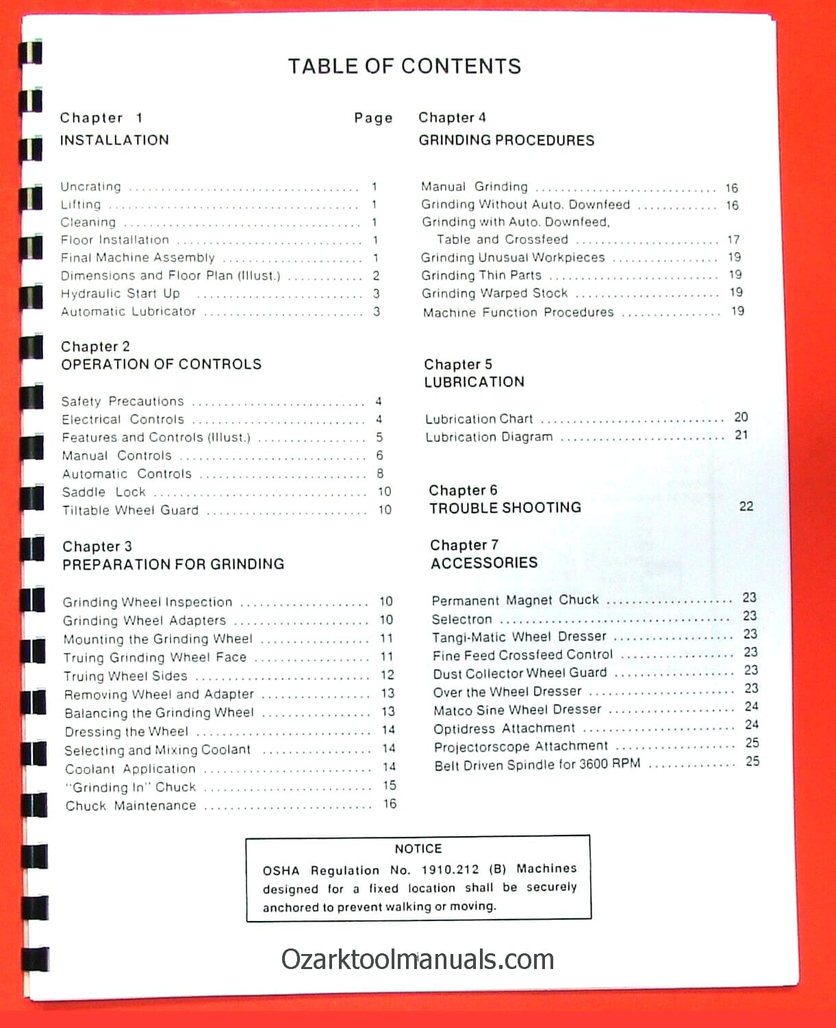 DoALL VS612 VS618 Surface Grinder Owners Operators Service Manual 0276