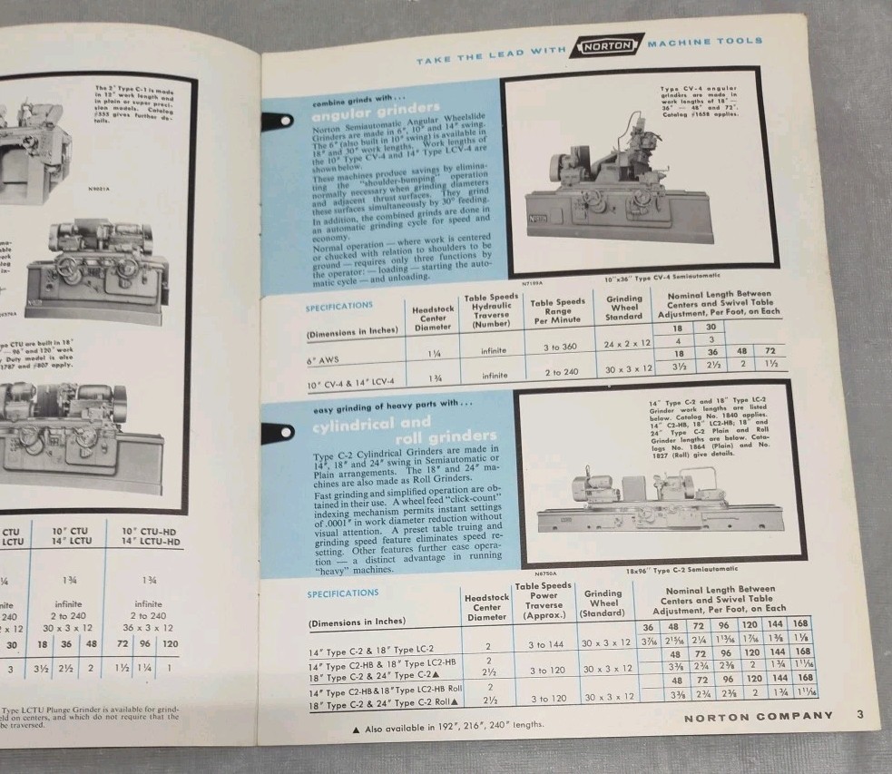 Norton Precision Grinding Lapping Machine Brochure Advertising Tool Worcester MA