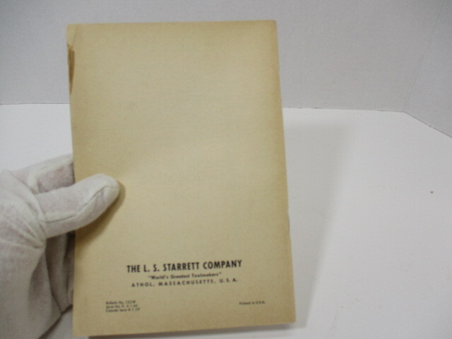 STARRETT Tools (Catalog # 27) Suggested Resale Net Price List from 1959 # 132W