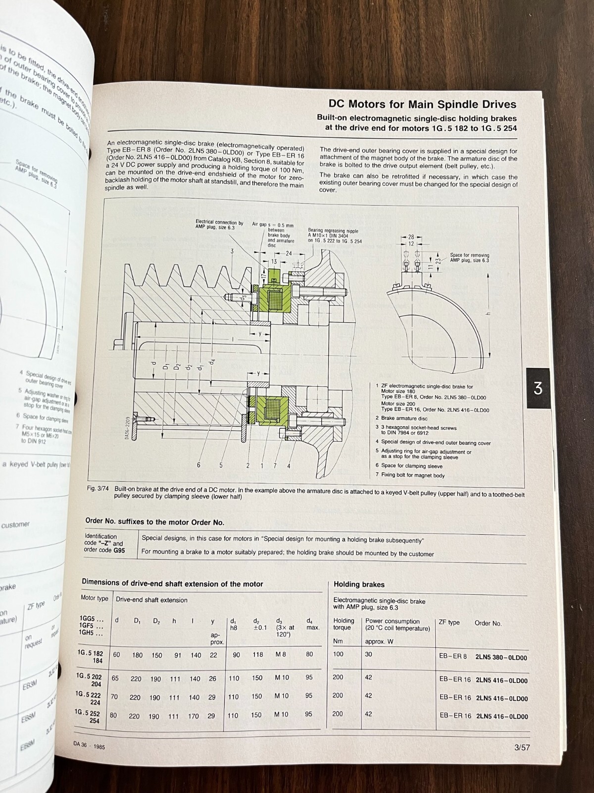 Gen. Numeric DC Main Spindle Drives & Mech. Trans. Elements DA36 Vol 1 Sects 1-5