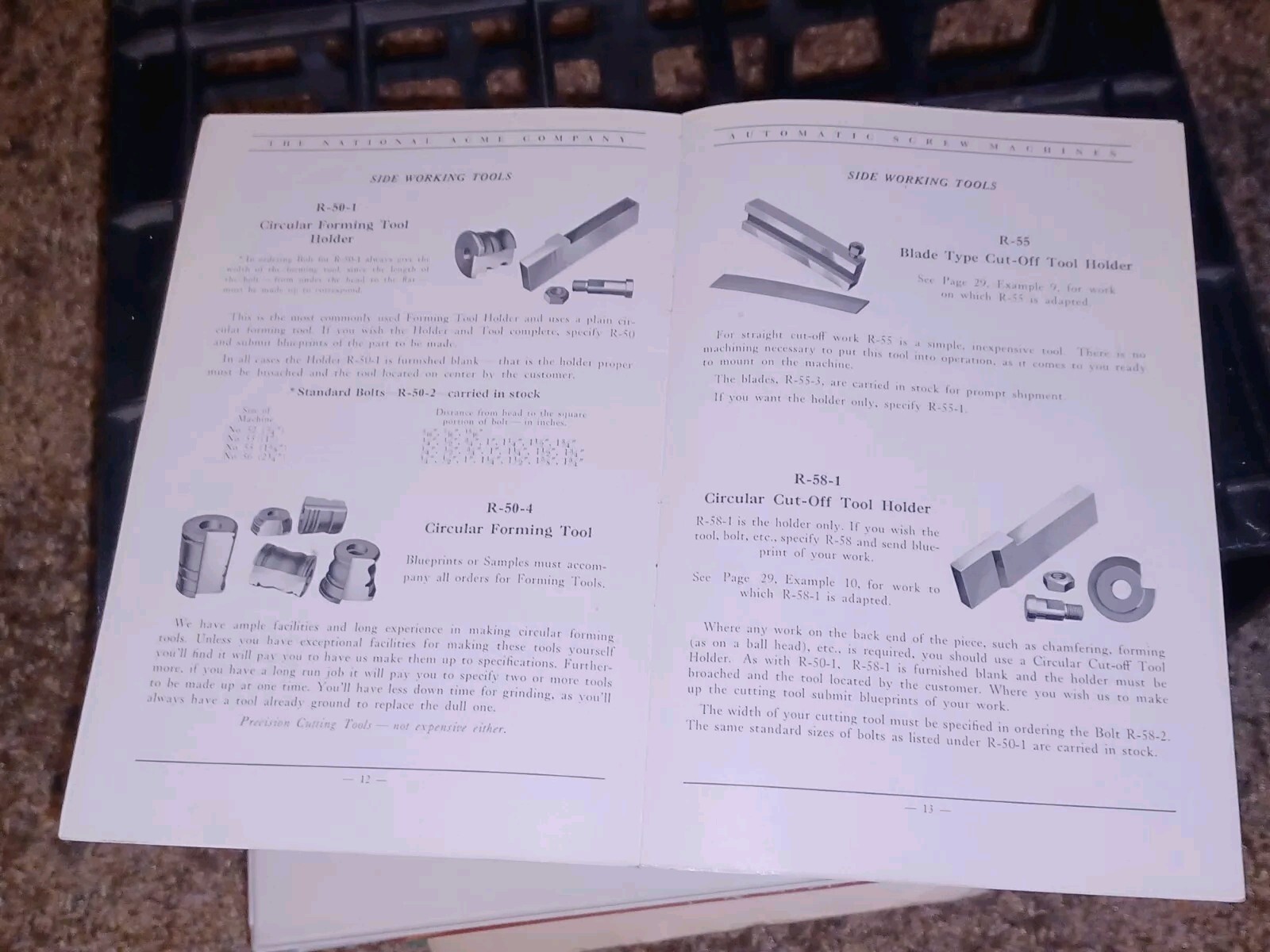 National Acme Company Model A MULTIPLE SPINDLE AUTOMATIC SCREW MACHINE CATALOG