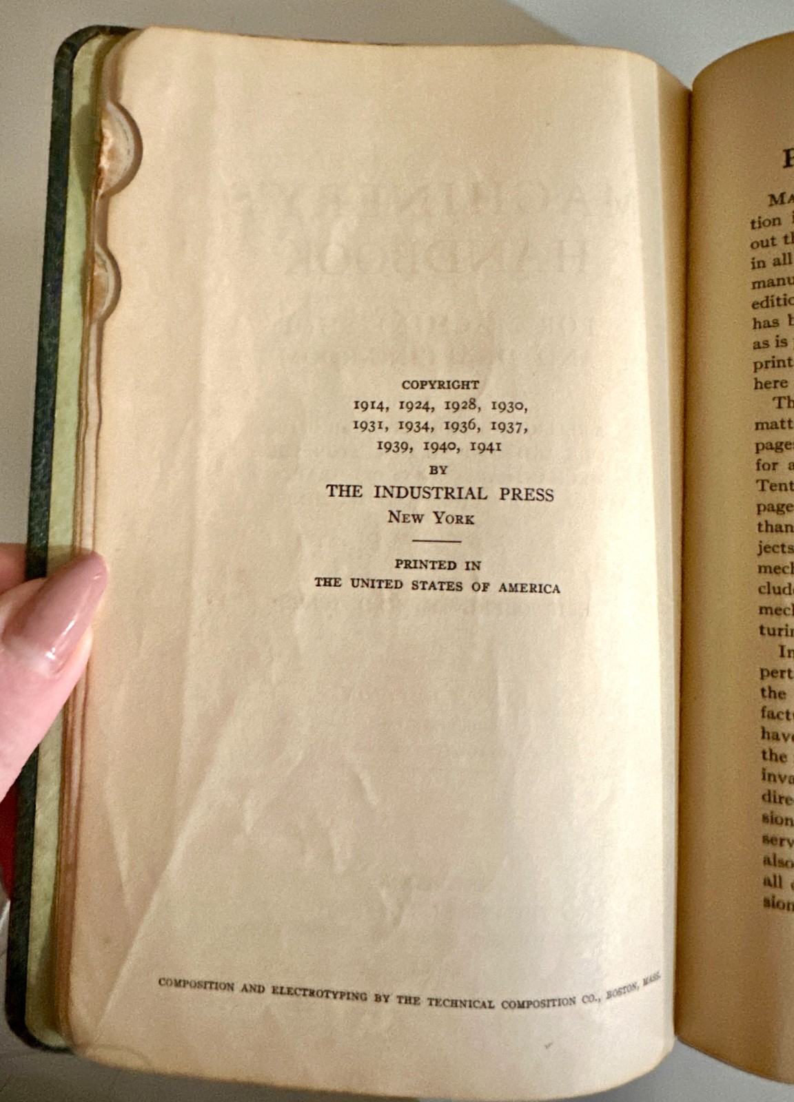 Machinery’s Handbook 10th Ed. 1941 Oberg Jones Industrial Press Machinist Book