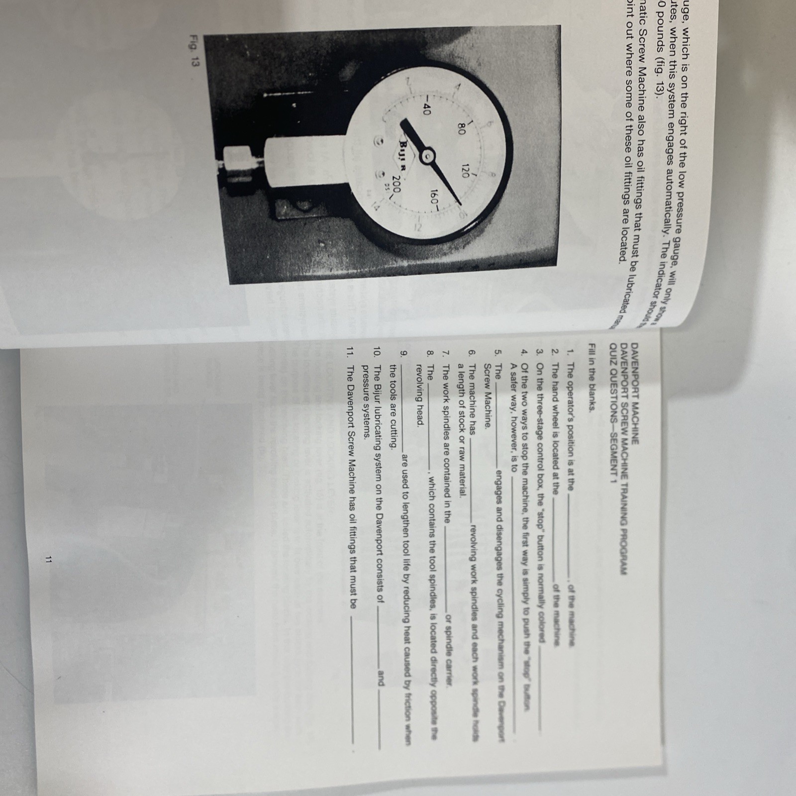 Vtg Davenport 5 Spindle Automatic Screw Machine Operators Training Manual