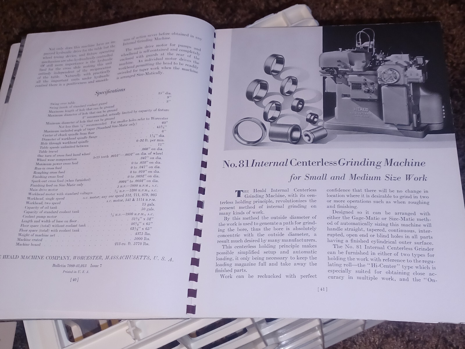 HEALD COMPANY Precision GRINDING BORING Borizing MACHINES CATALOG BOOK Issue 12