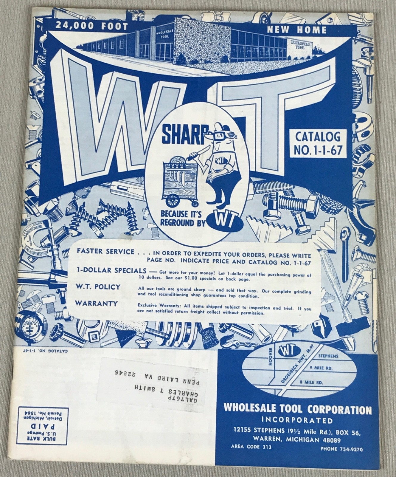 1967 WT Wholesale Tool Corporation Tools and Machinery Catalog, Vintage