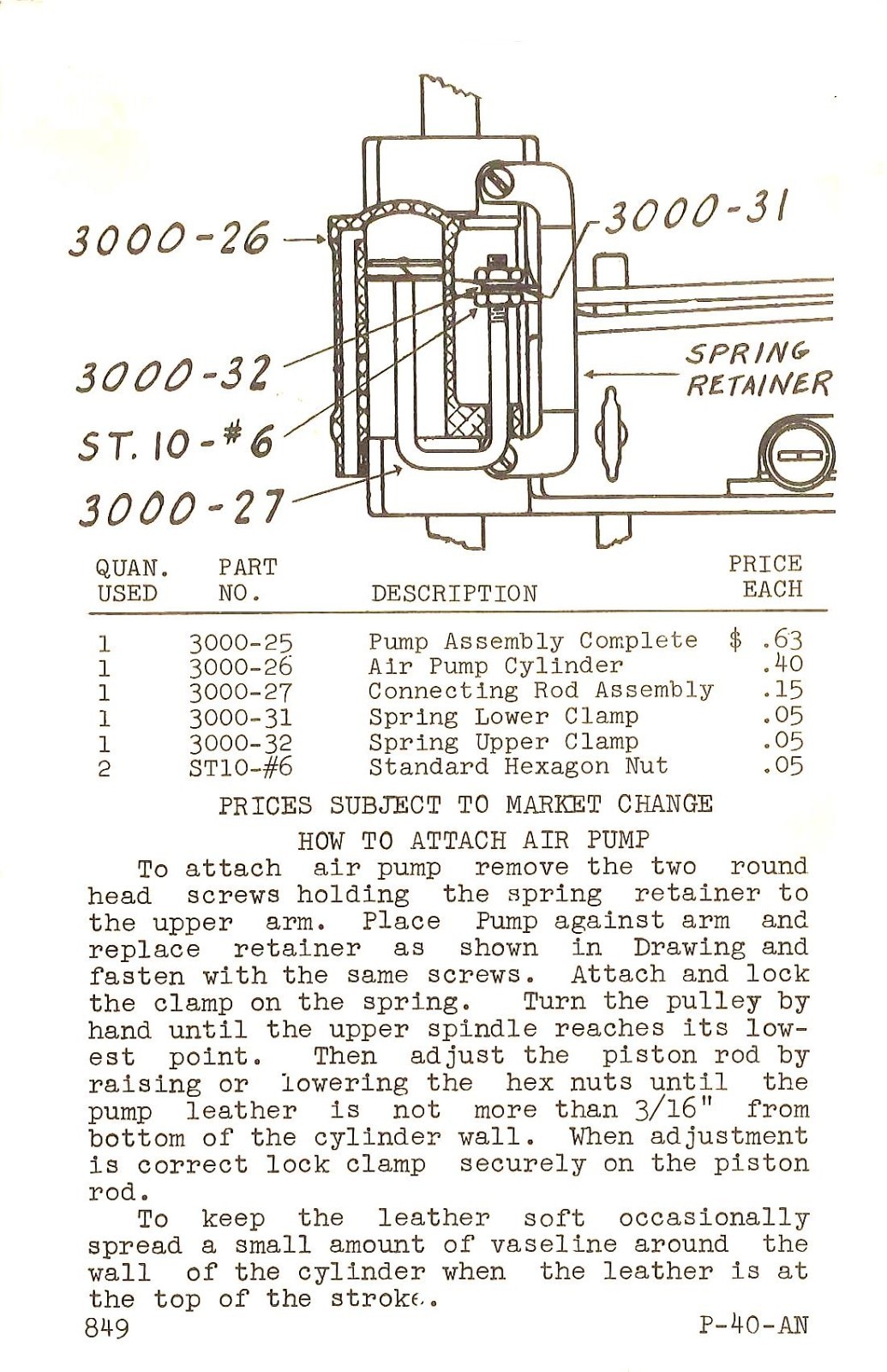 12″ Jig Saw Operator Maintenance Manual Fits Powr-Kraft Model No. 94FD-2355A