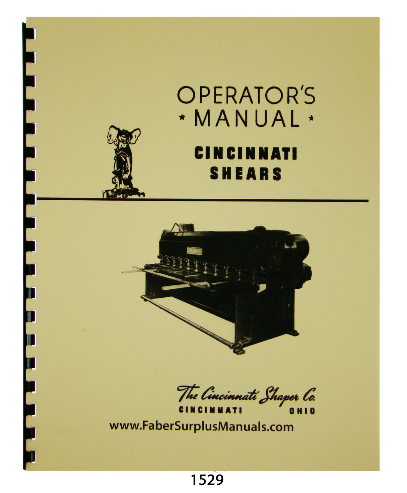 Cincinnatti Series 10 Metal Shear Operator & Parts List Manual #1529