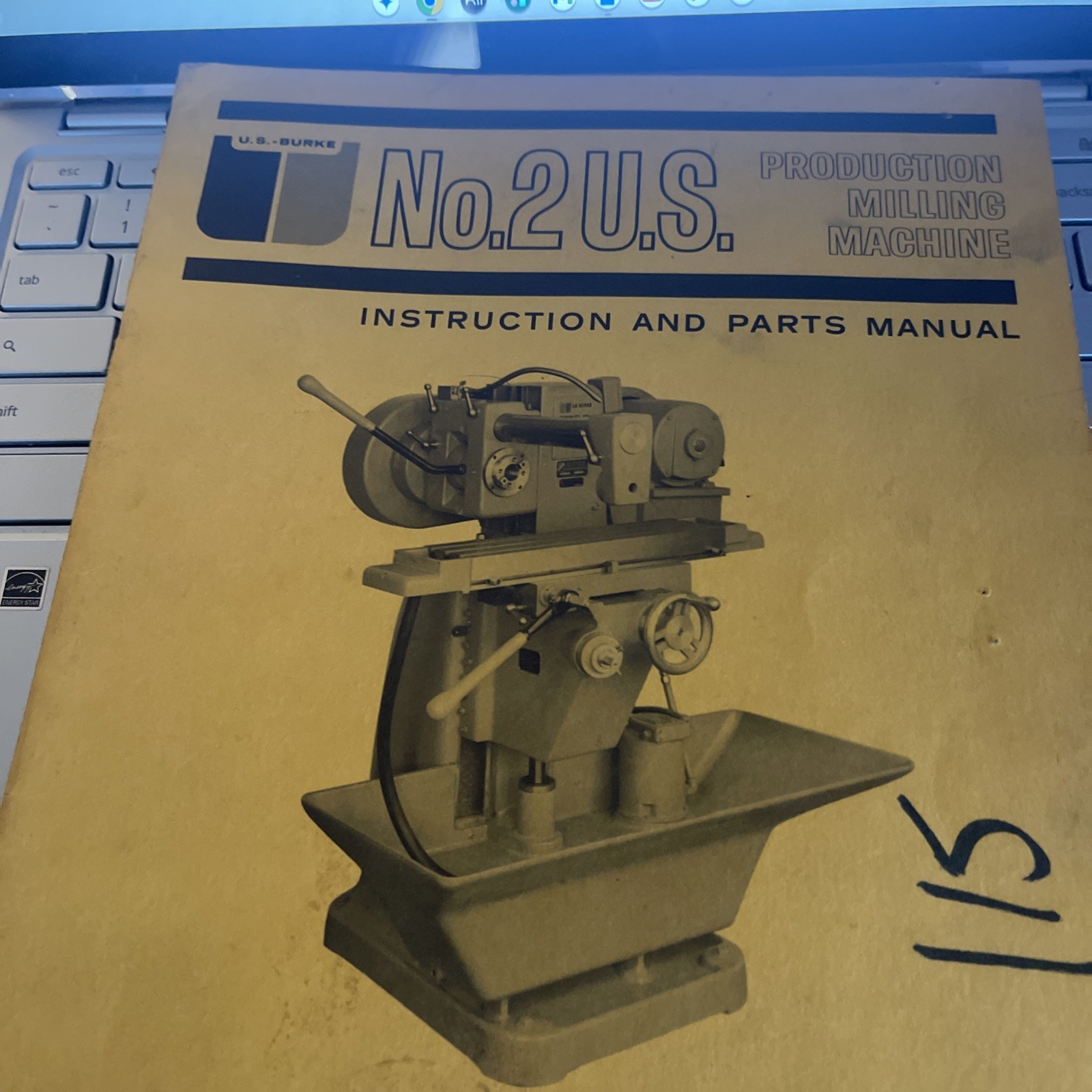 US Burke No. 2 Horizontal Milling Machine Instruction And Parts Manual