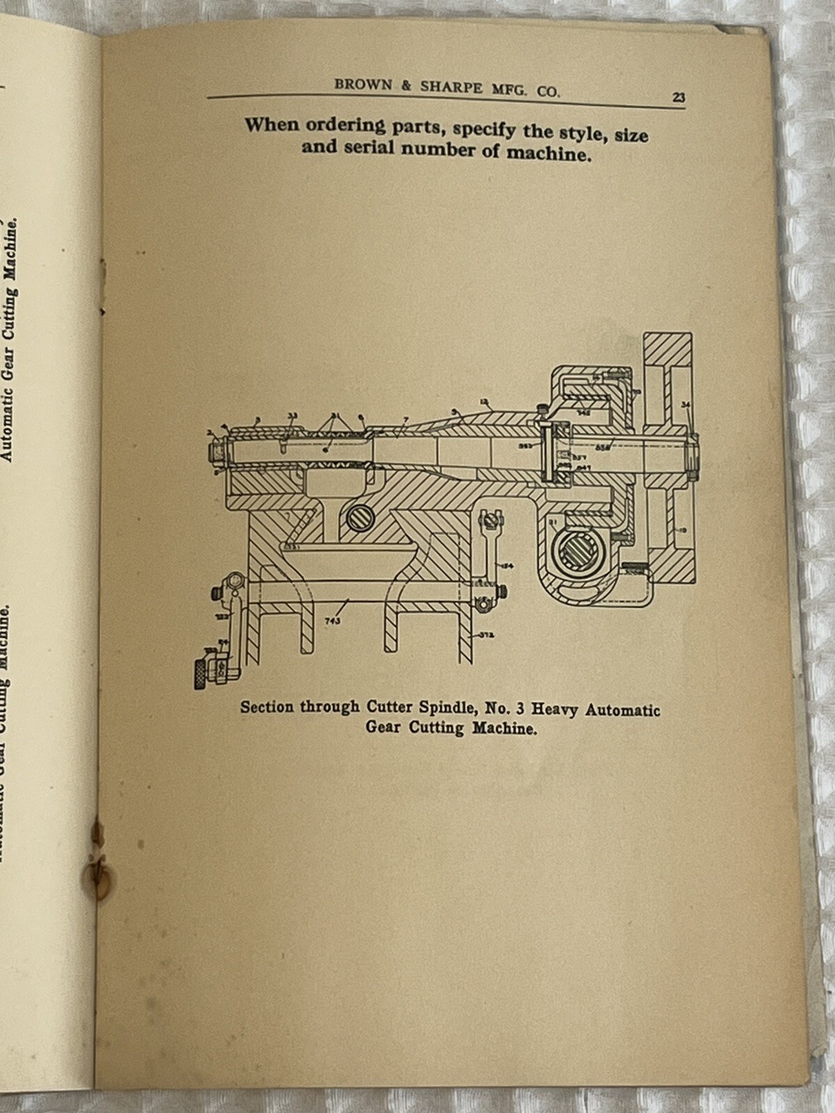 Brown & Sharpe Automatic Spur Bevel Gear Cutting Machine Operator Manual