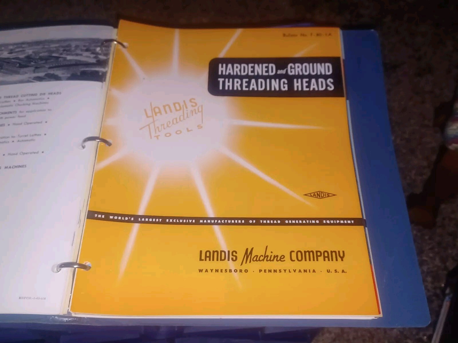 Landis Machine Tool Co THREADING EQUIPMENT Sales Catalog Lot Binder HUGE BOOK!