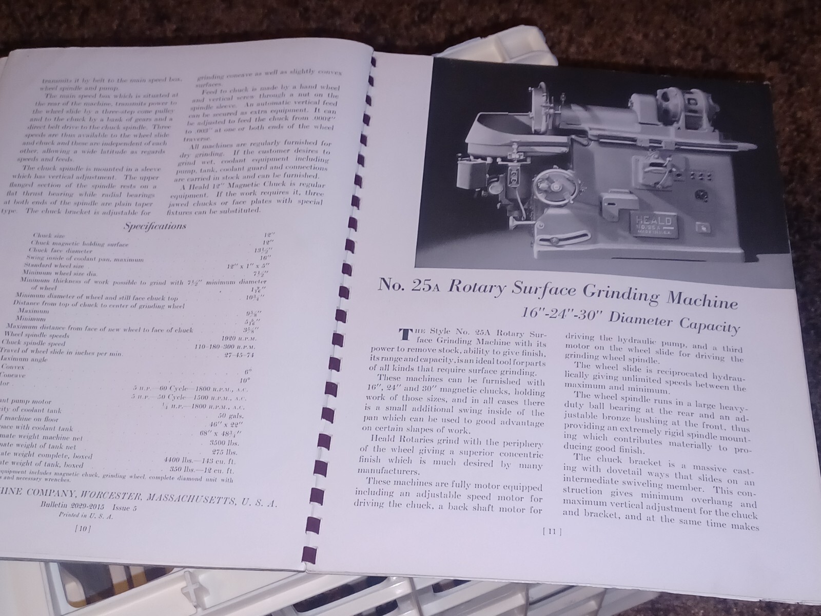 HEALD COMPANY Precision GRINDING BORING Borizing MACHINES CATALOG BOOK Issue 12