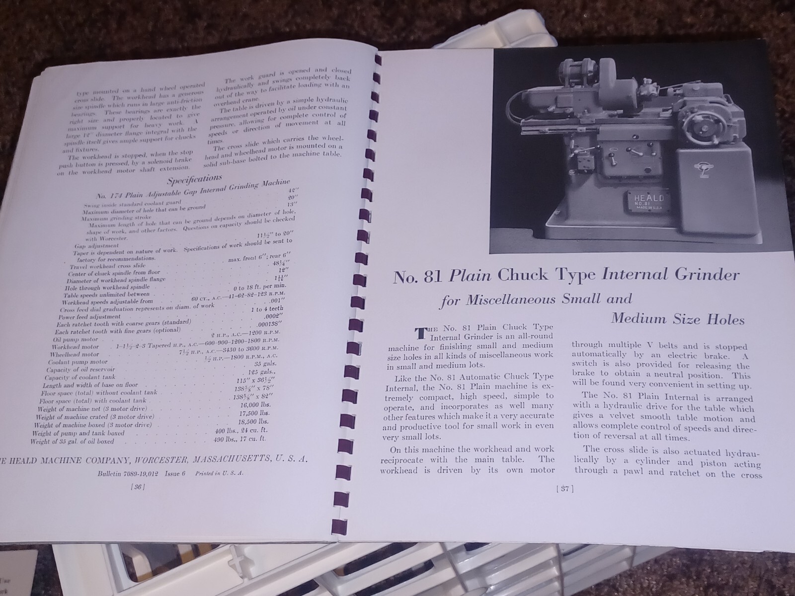 HEALD COMPANY Precision GRINDING BORING Borizing MACHINES CATALOG BOOK Issue 12