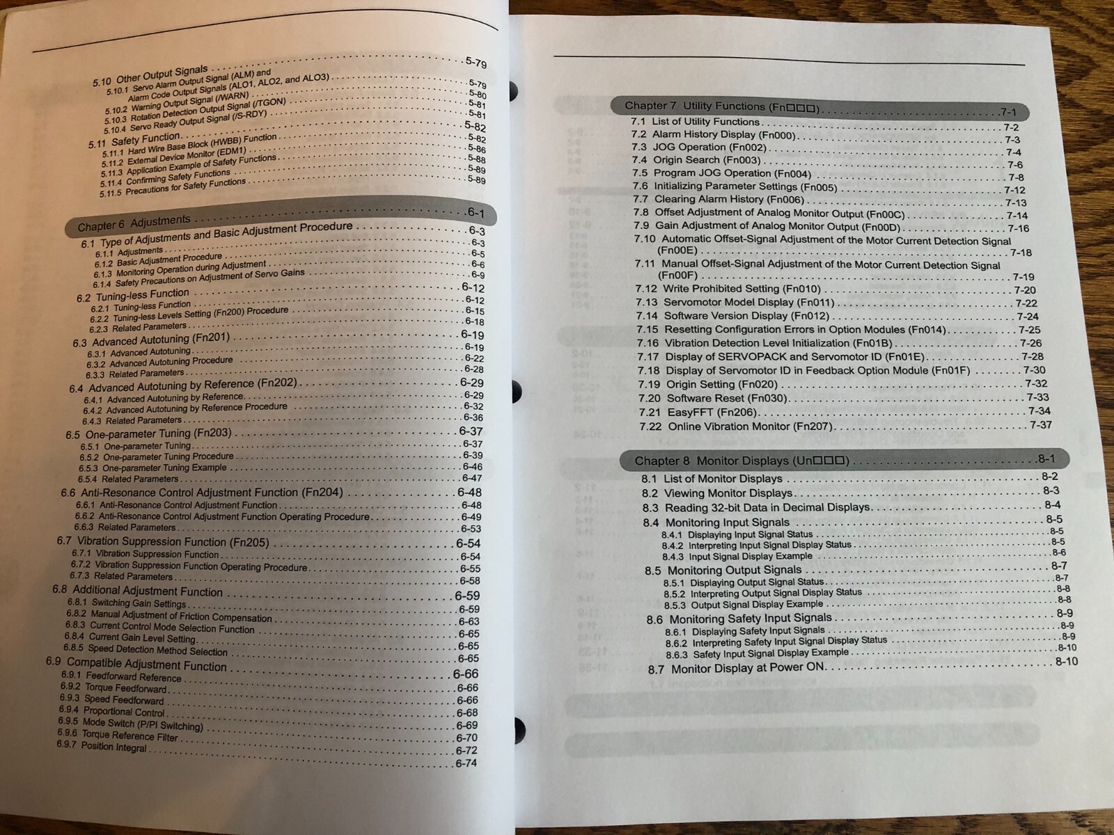 Yaskawa AC Servo Drive E-V design maintenace rotational motor Manual Parts List