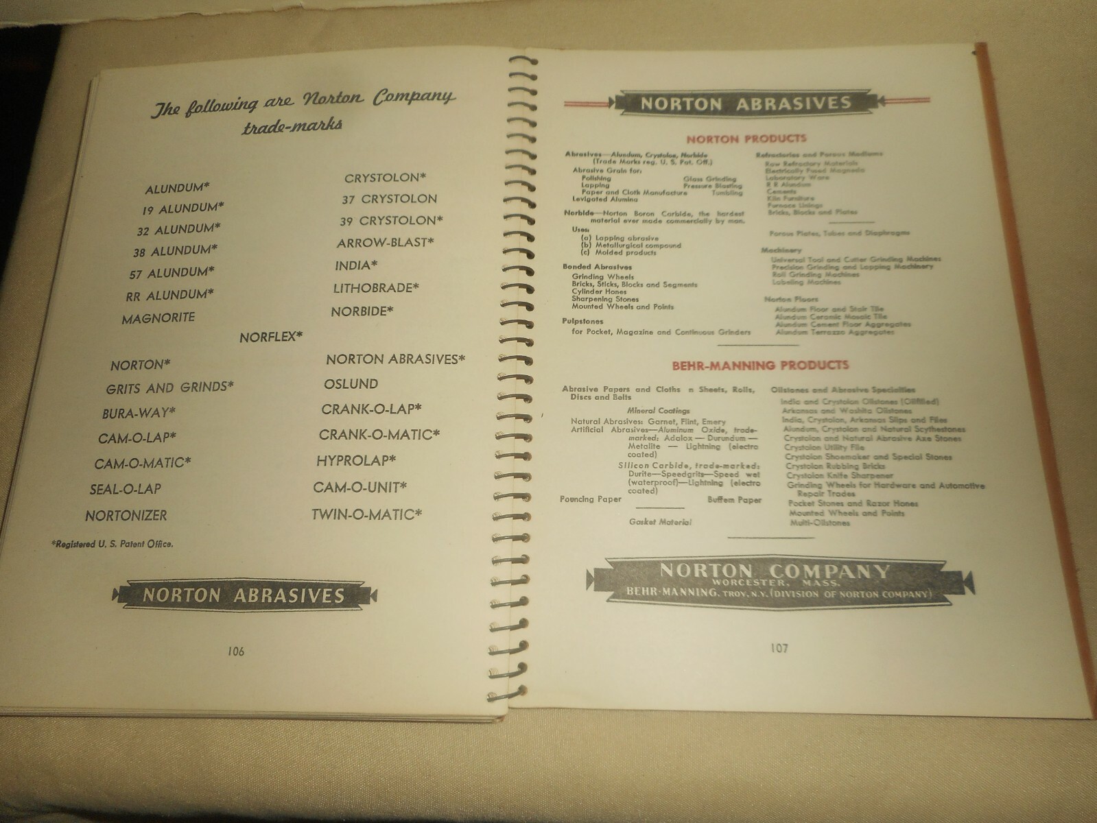 A Handbook on Abrasives and Grinding Wheels Manual 1946 NORTON Co. Worcester, MA