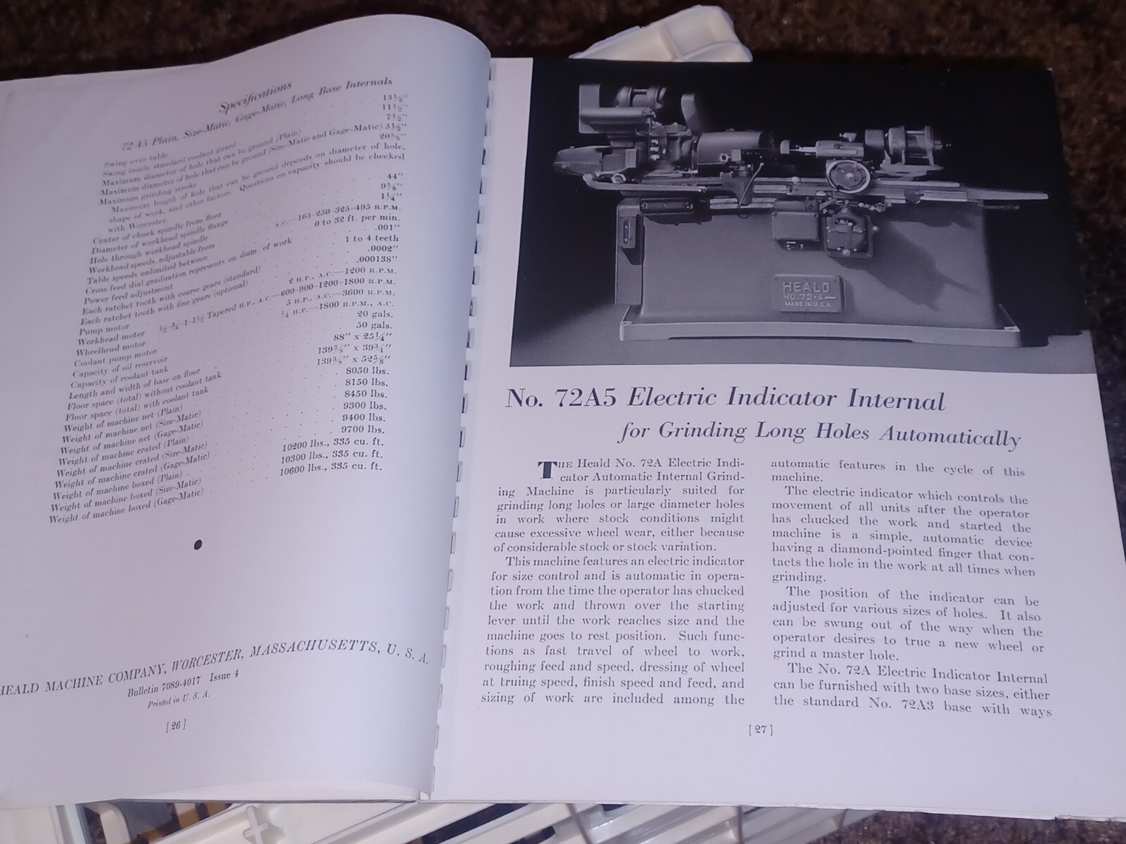HEALD COMPANY Precision GRINDING BORING Borizing MACHINES CATALOG BOOK Issue 12