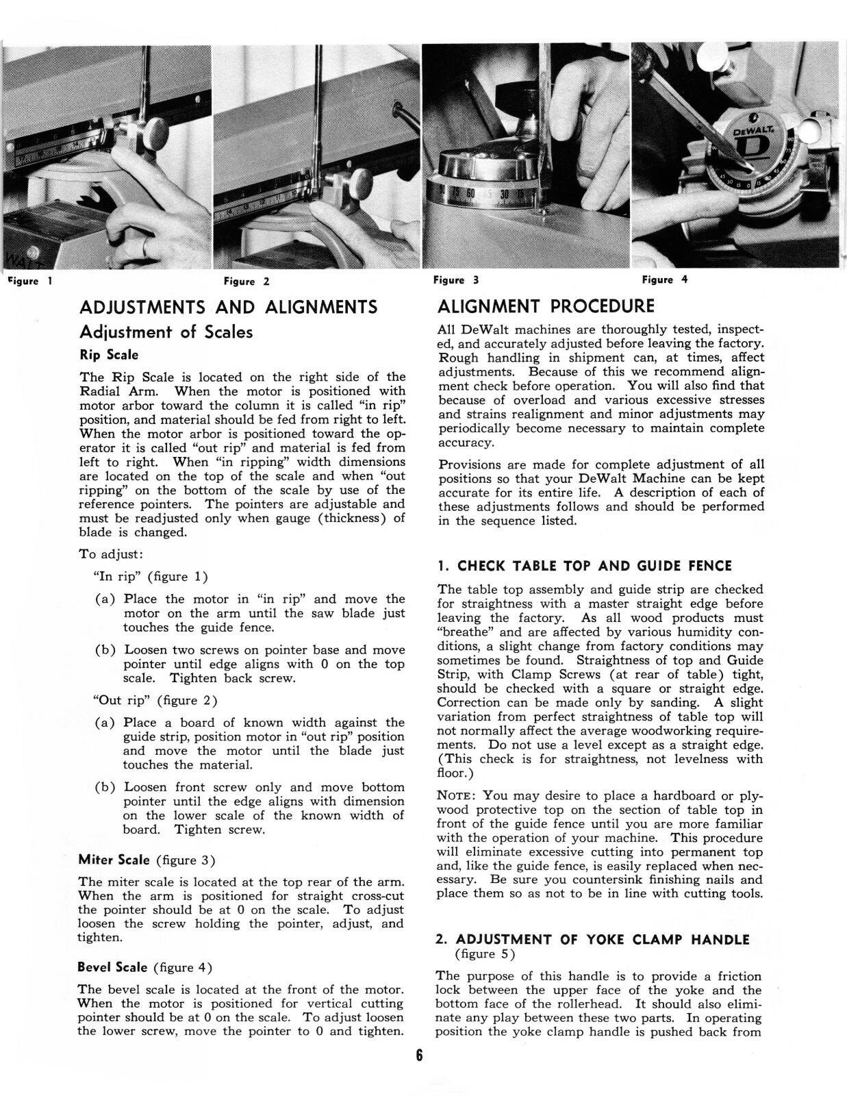 Dewalt Model 1500 Radial Arm Saw Instruction, Maintenance & Parts Manual #1188