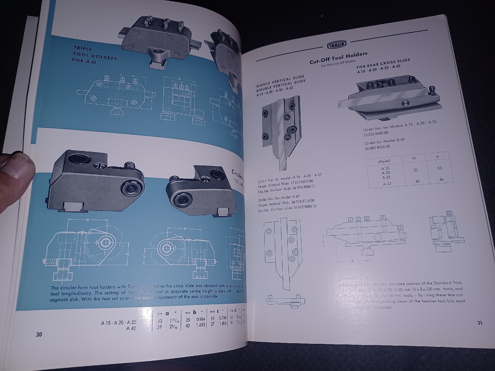 HERMANN TRAUB west Germany TOOLS For Automatics A15 A20 A25 A42 Catalog Book