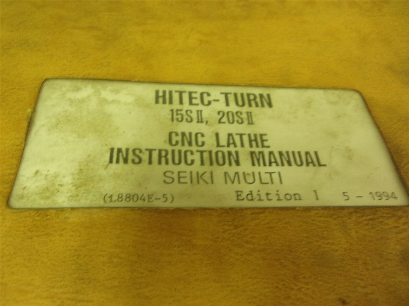 Hitachi Seiki Hitec-Turn 15S 20SII Instruction Manual L8804E-5 “28”