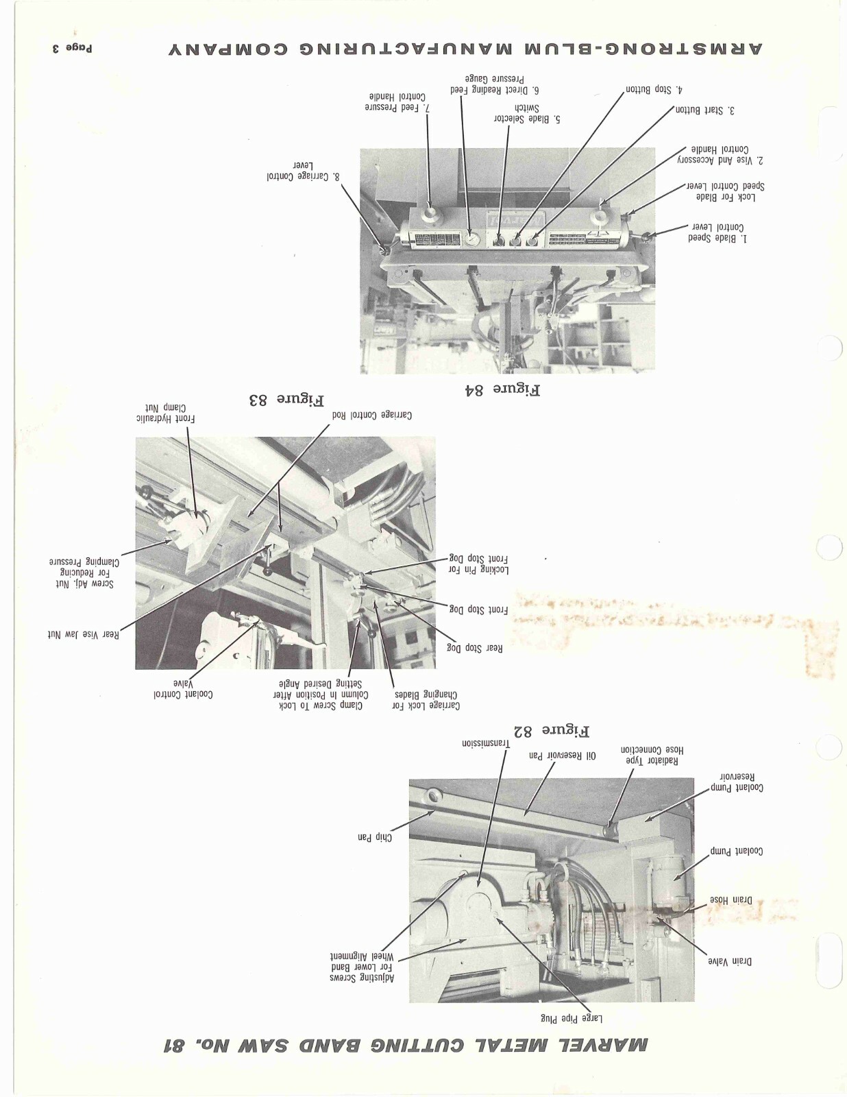 Metal Cutting Band Saw Operator Manual Marvel Hydraulic High Speed Heavy Duty 81