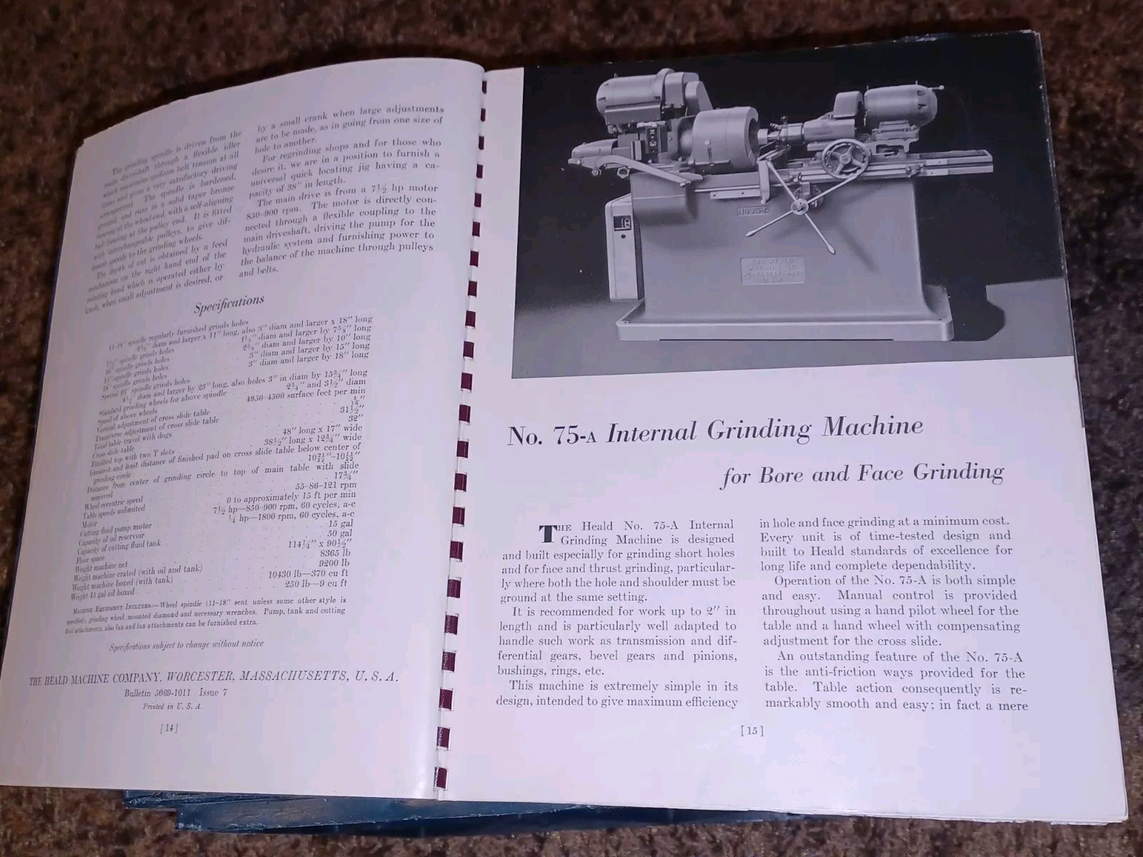 HEALD COMPANY Precision GRINDING BORING Borizing MACHINES CATALOG BOOK Issue 13
