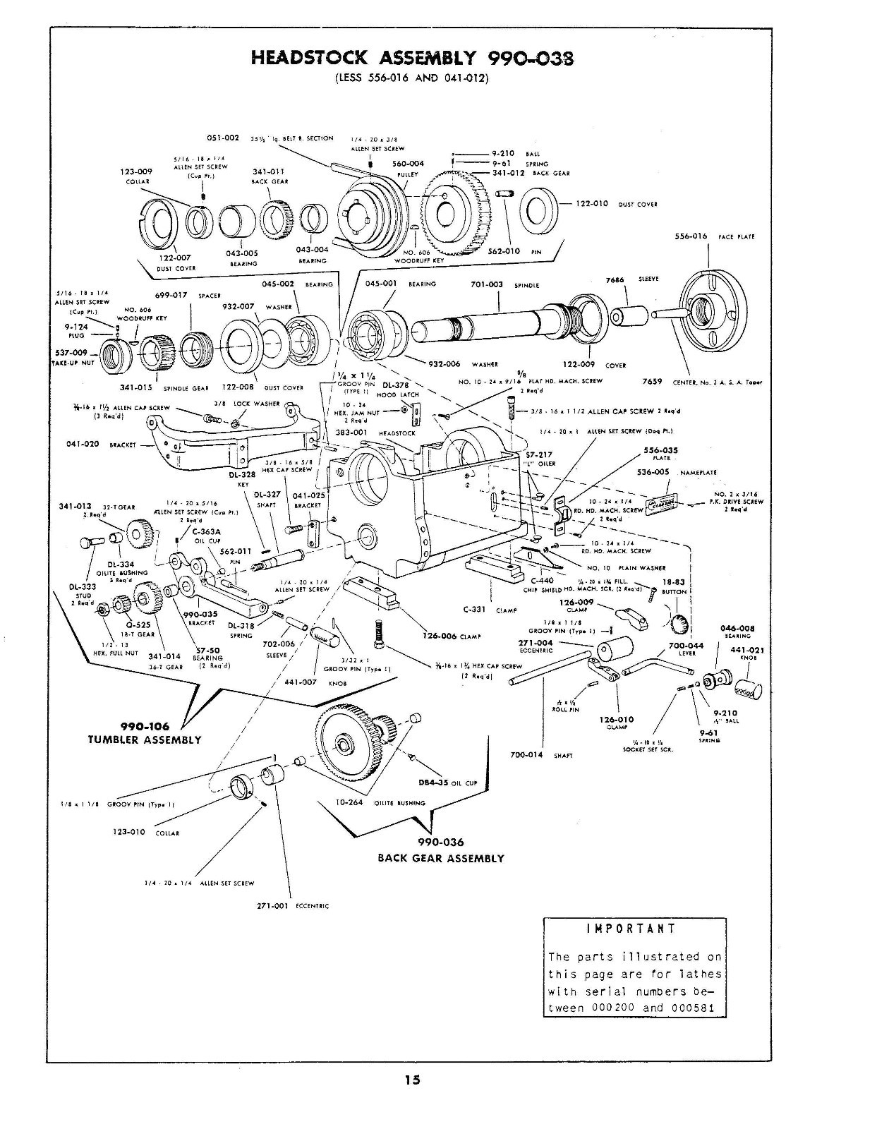Clausing 5300 Series 12″ Lathe Operating Instructions & Parts Manual *832