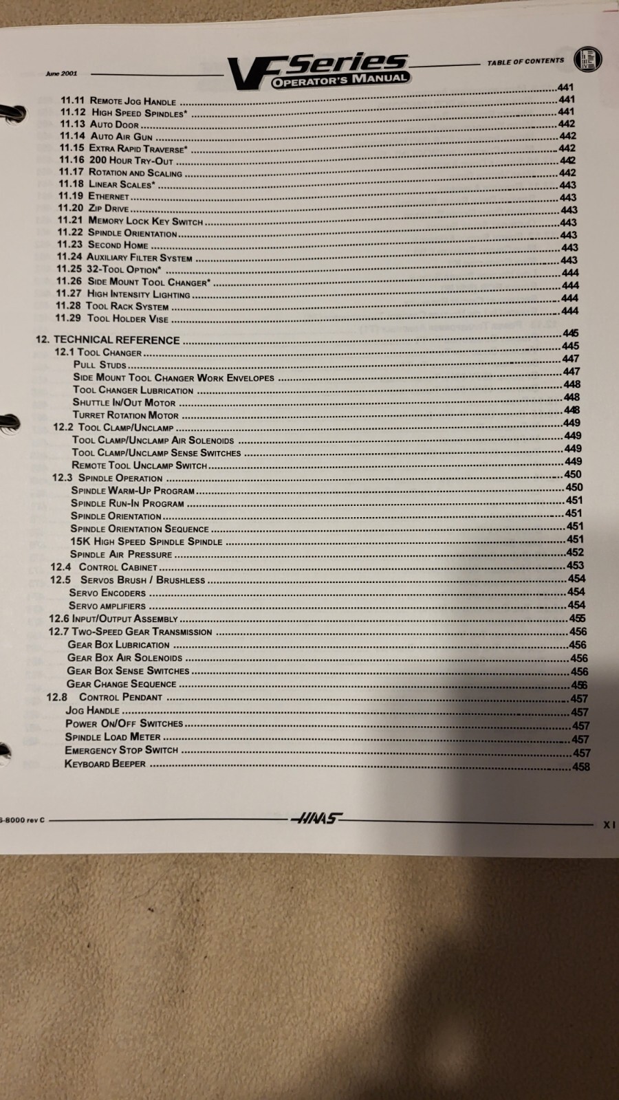 HAAS CNC MILL VF 0 1 2 3 4 5 6 Series Programming Operations Owners Manual Book