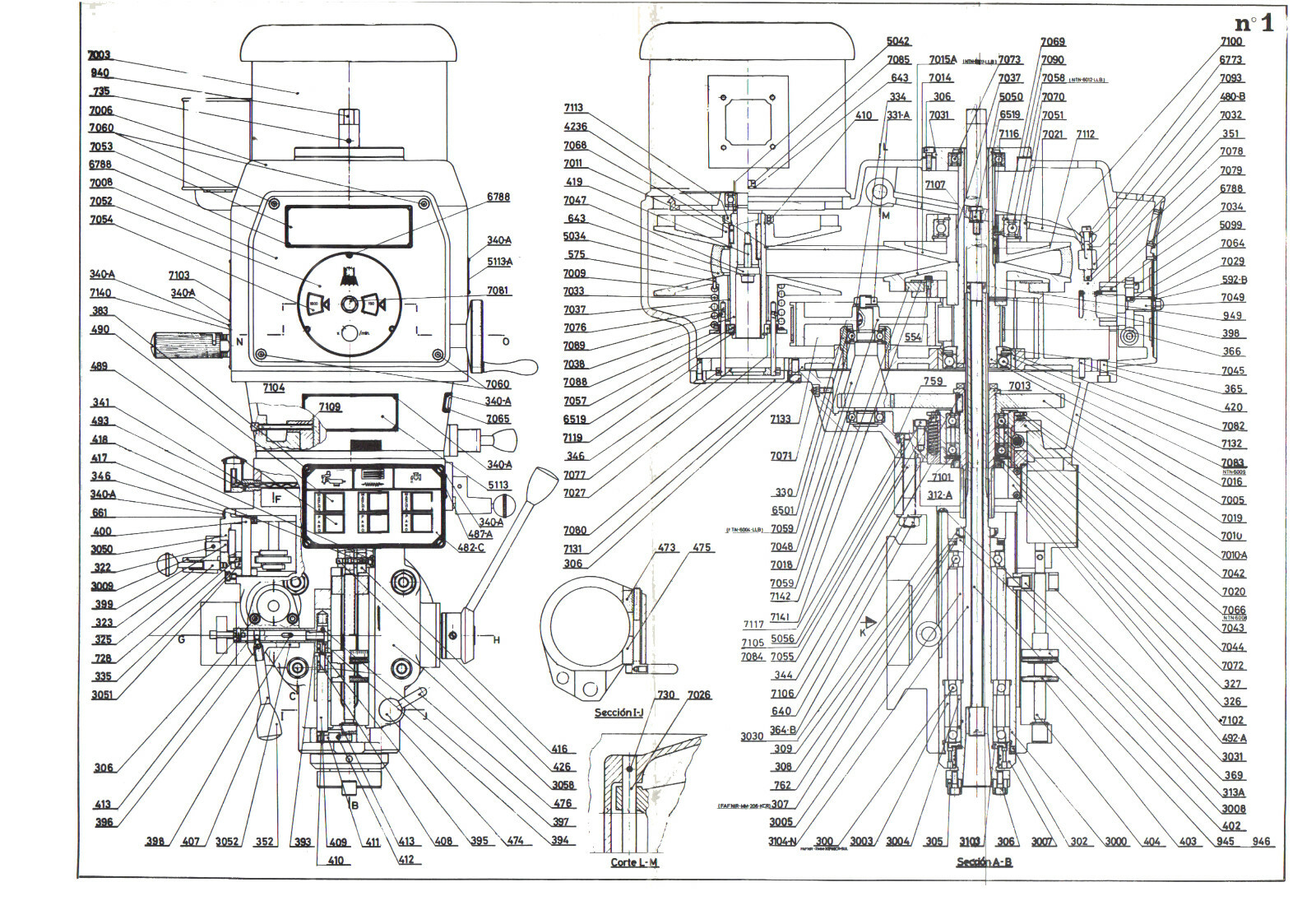 Republic-Lagun FTV-4 Milling Machine Operation, Maintenance, Parts Manual #1542