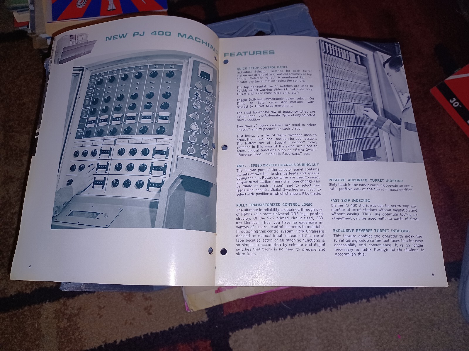 PRATT & WHITNEY PJ 400 AUTOMATIC TURRET LATHE Sales Catalog Book Booklet A11-1