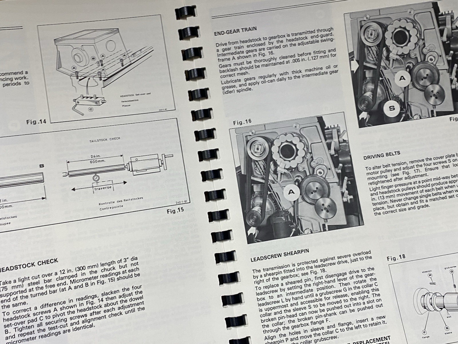 Clausing Colchester 25” Geared Head Lathes Instruction Parts Manual
