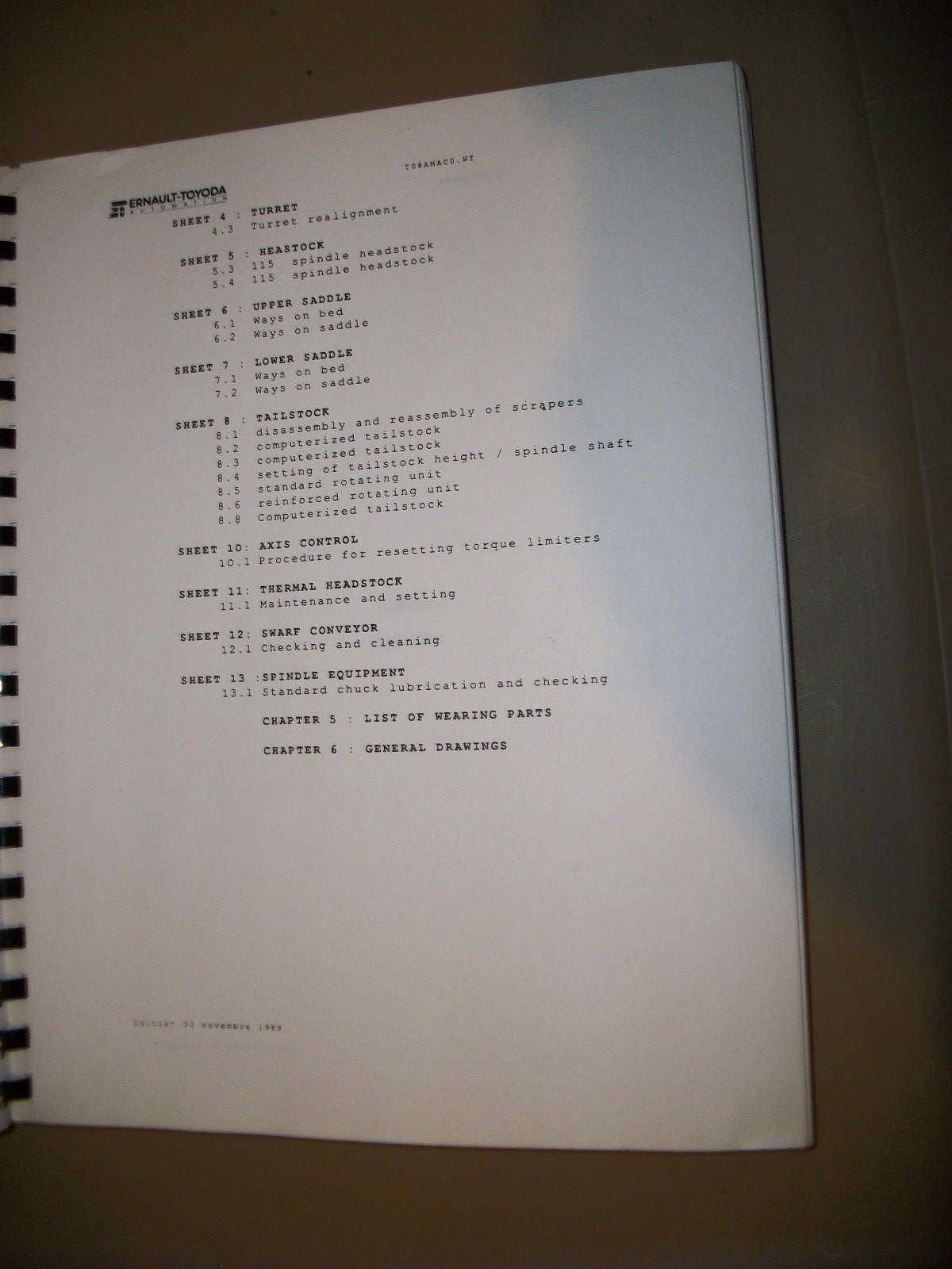 Toyoda GT 64 Turning Center Instruction Maintenance Manual