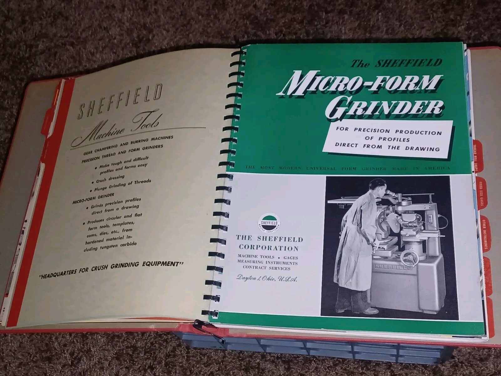 Sheffield Corporation Dayton Ohio SALES BOOK CATALOG LOT gages Machine Tools WW2