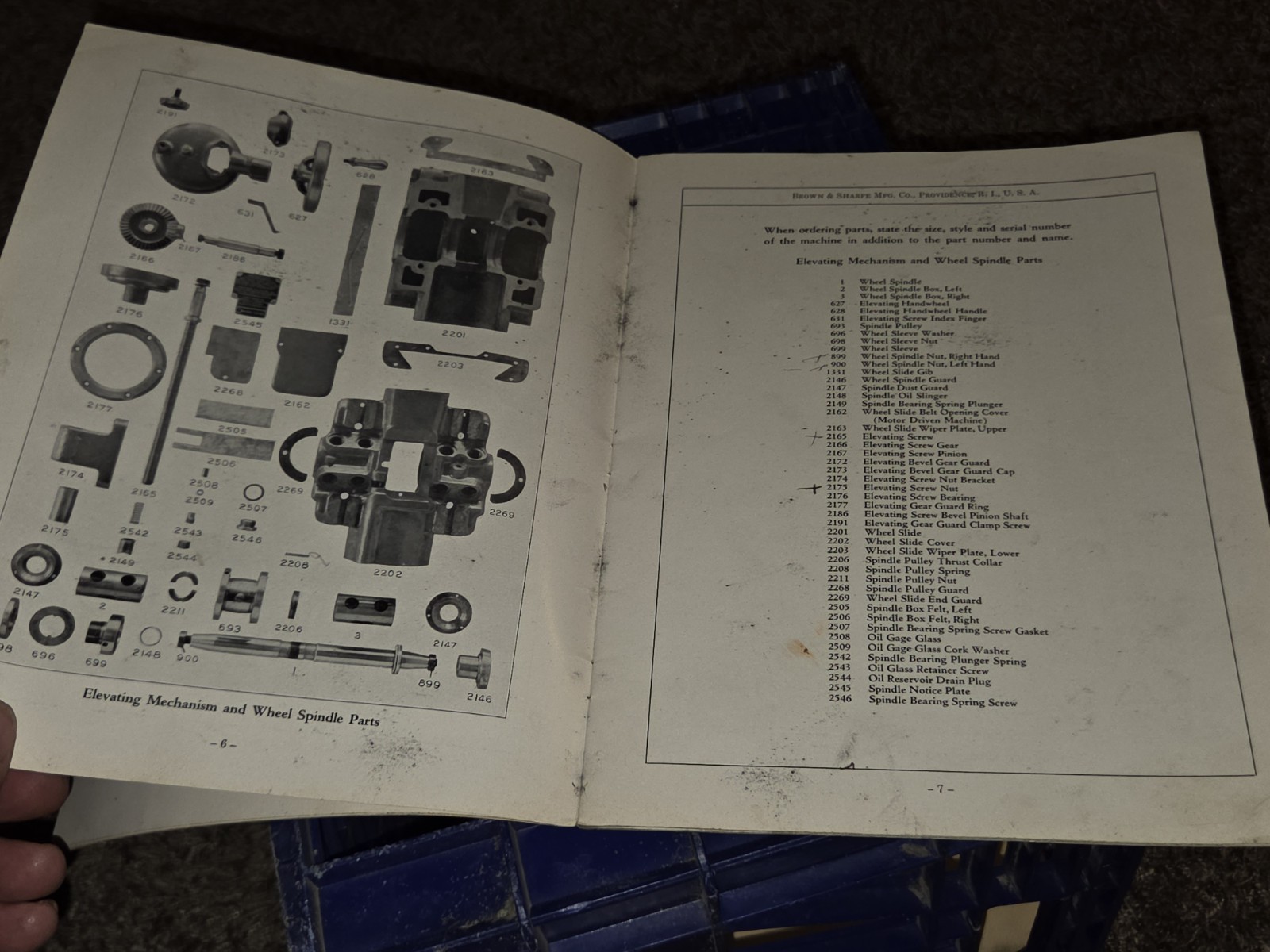 Brown & Sharpe #13 Universal & Tool Grinder Repair Parts Manual ORIGINAL BOOK