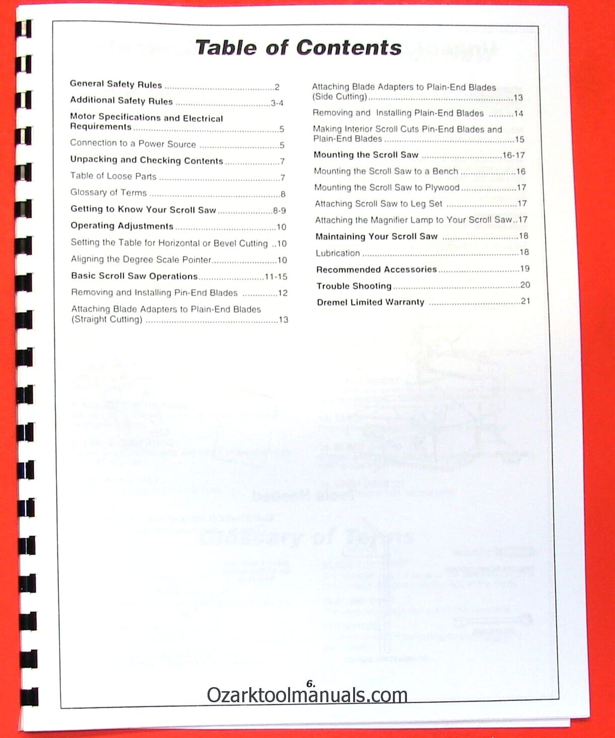 DREMEL Model 1671 16″ Scroll Saw Owner Instruction Operator & Parts Manual 0280