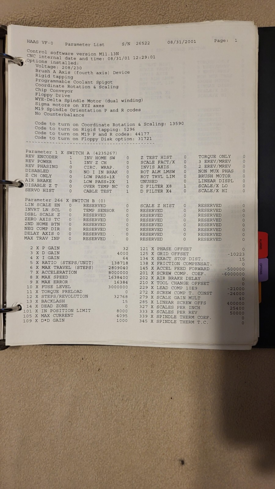 HAAS CNC MILL VF 0 1 2 3 4 5 6 Series Programming Operations Owners Manual Book