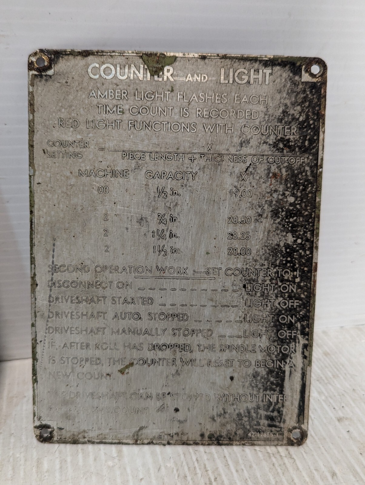 Lot of 6 Vintage Metalworking Machine Operation Signage
