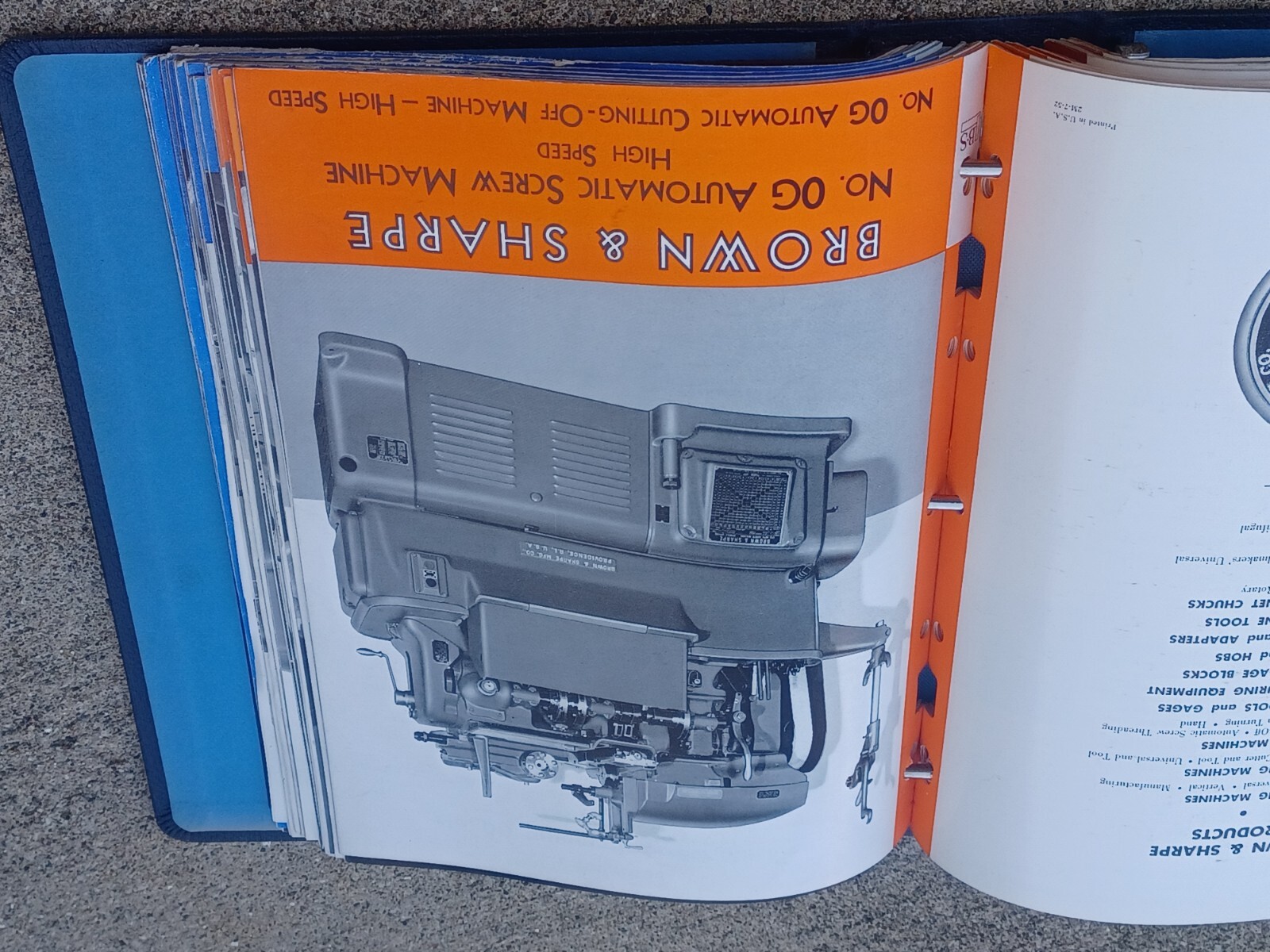1950’s Brown & Sharpe GRINDING CUTTING MACHINES Binder Book SALES CATALOG TOOLS