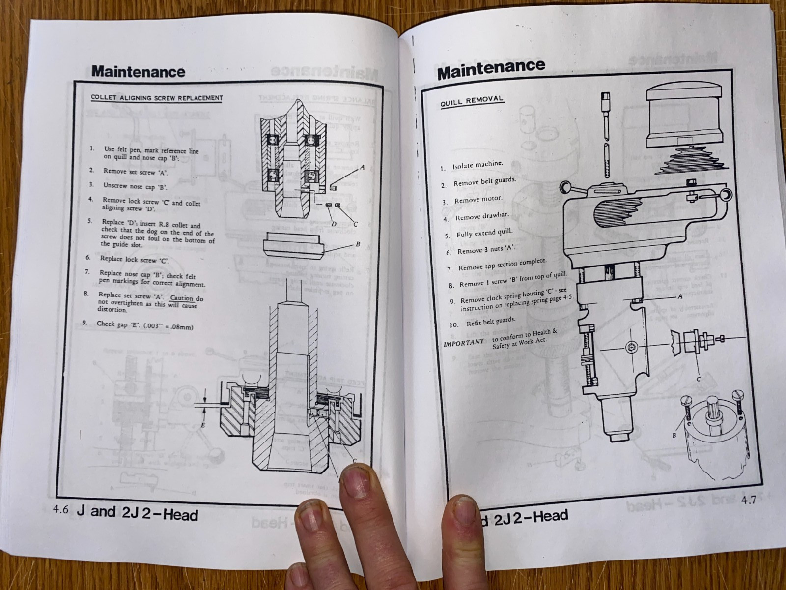 Operation & Maintenance Manual Fits Bridgeport 2J2-Head Milling Machine