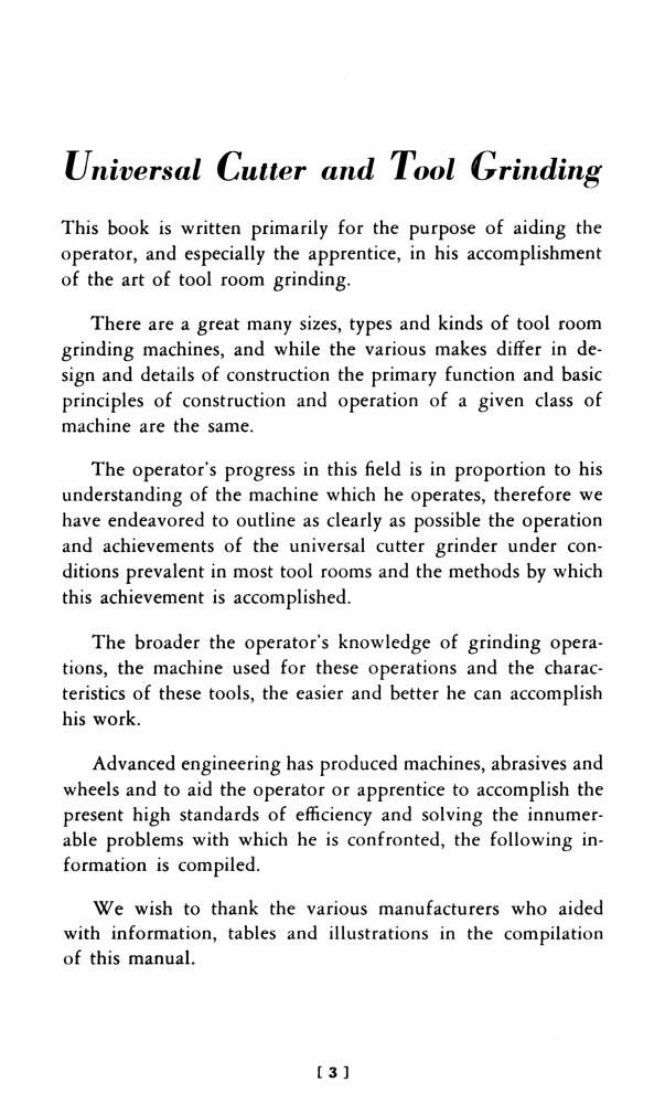 Covel Handbook Universal Cutter & Tool Grinding Techniques Operator Manual 1270