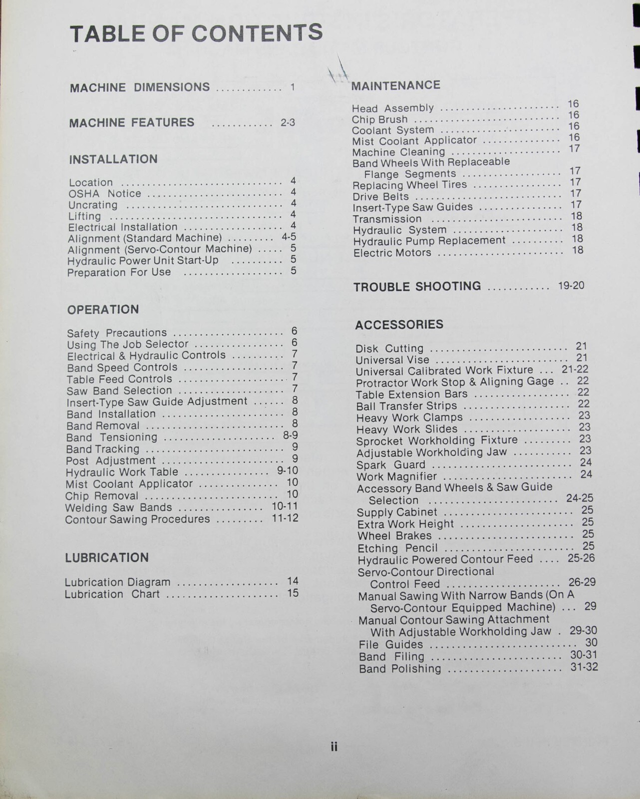 DoALL 2012-2H Bandsaw Saw Operations, Maintenance and Electrical Manual 1980