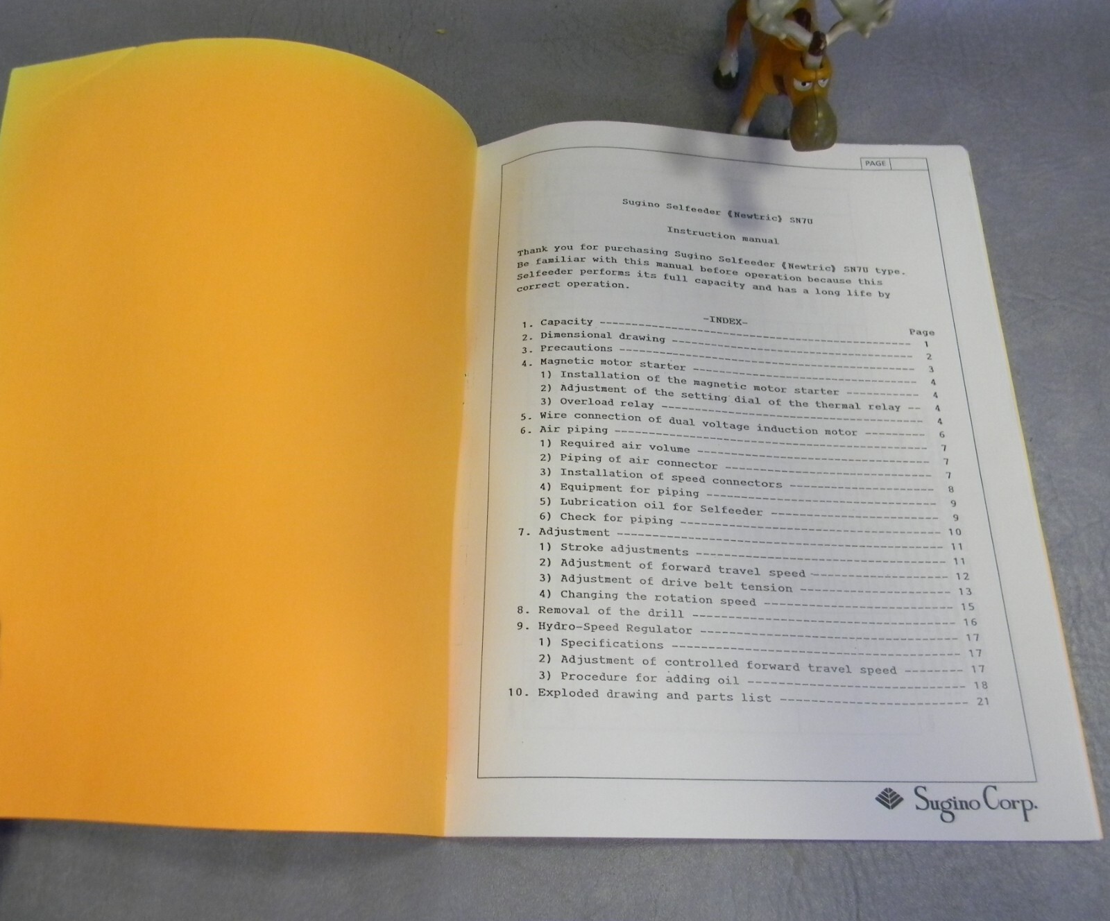ES7U Selfeeder Newtric Instruction Manual Sugino Manual No. W93-A0013
