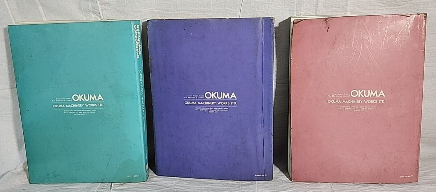Okuma OSP500M-G OSP5000M-G Operation, Programming, Alarm & Error Manuals/Books