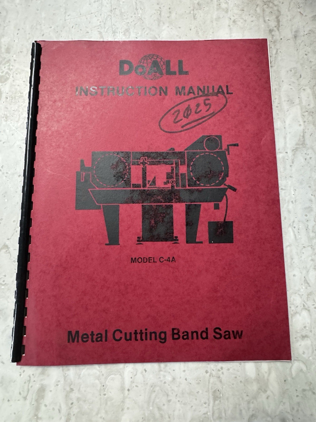 DoAll Metalcutting Bandsaw Machine Model C-4A Operators Manual