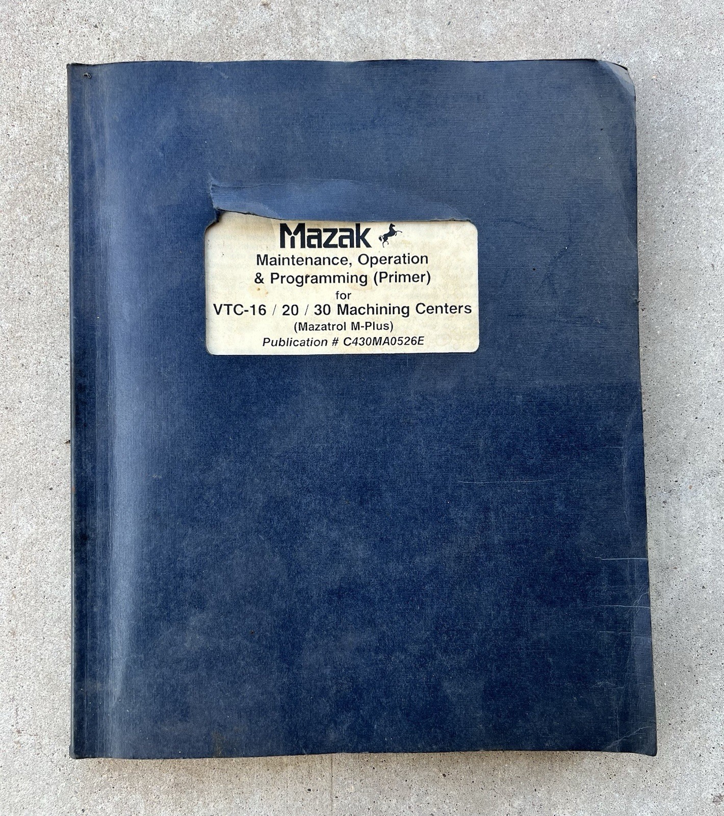 Mazak VTC 16 20 30 Maintenance Operation Programming Manual