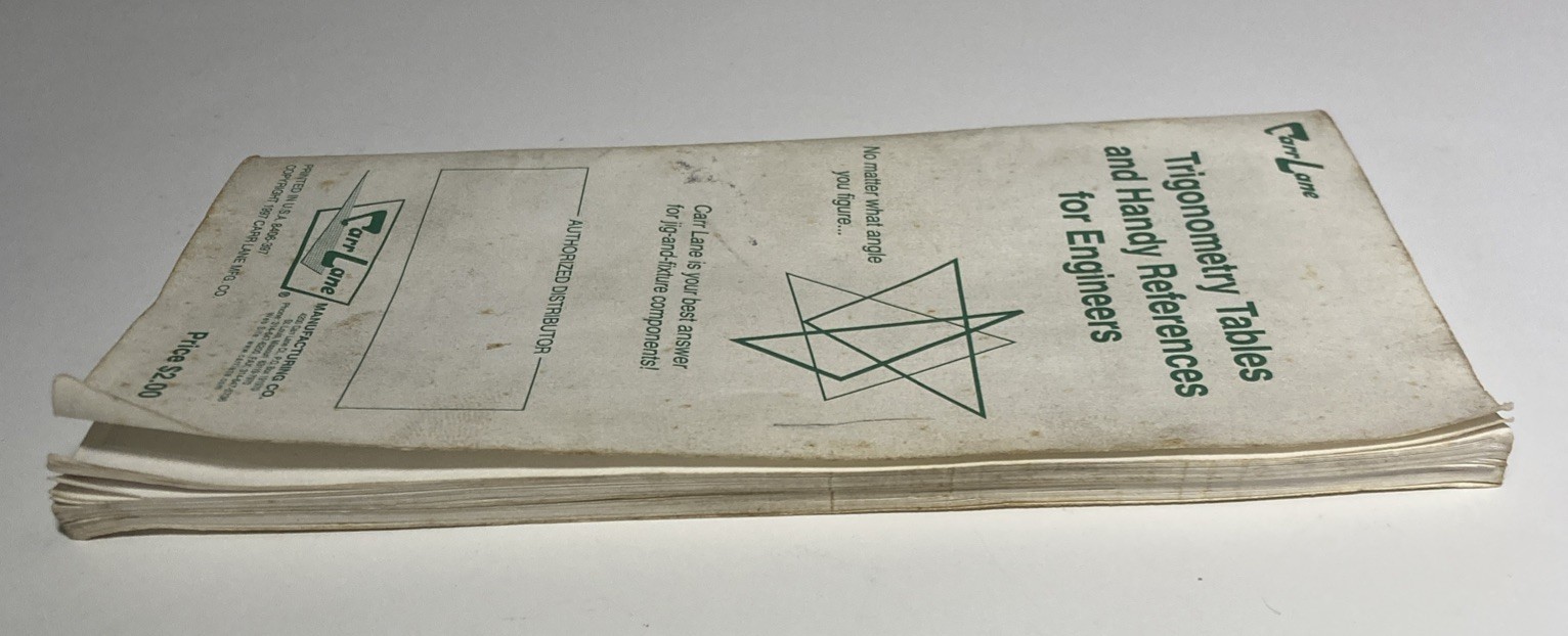 Carr Lane Trigonometry Tables and Handy References for Engineers 1997