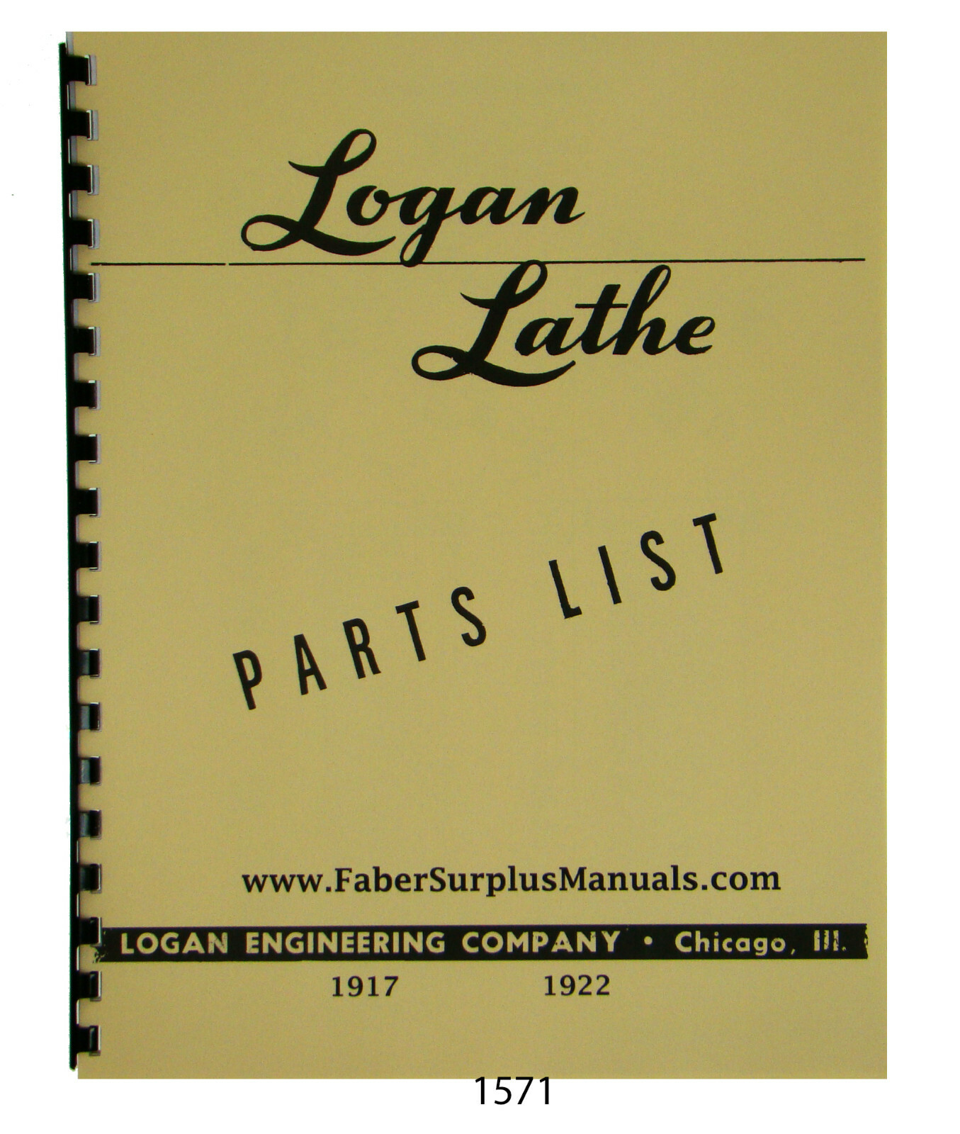 Logan Lathe Models 815 & 820 Parts List Manual #1572