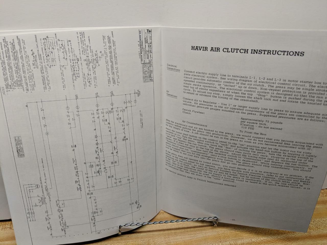 Havir No. 1 – 85 Press-Rite Service Manual & Parts List