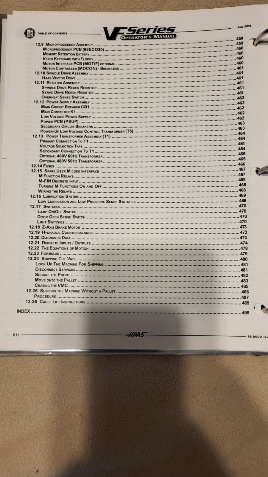 HAAS CNC MILL VF 0 1 2 3 4 5 6 Series Programming Operations Owners Manual Book