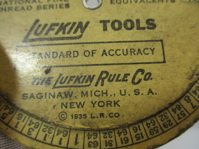 (3) Machinist Helps LUFKIN Tap Gage 1956 Calendar Equivalents Calculator VG