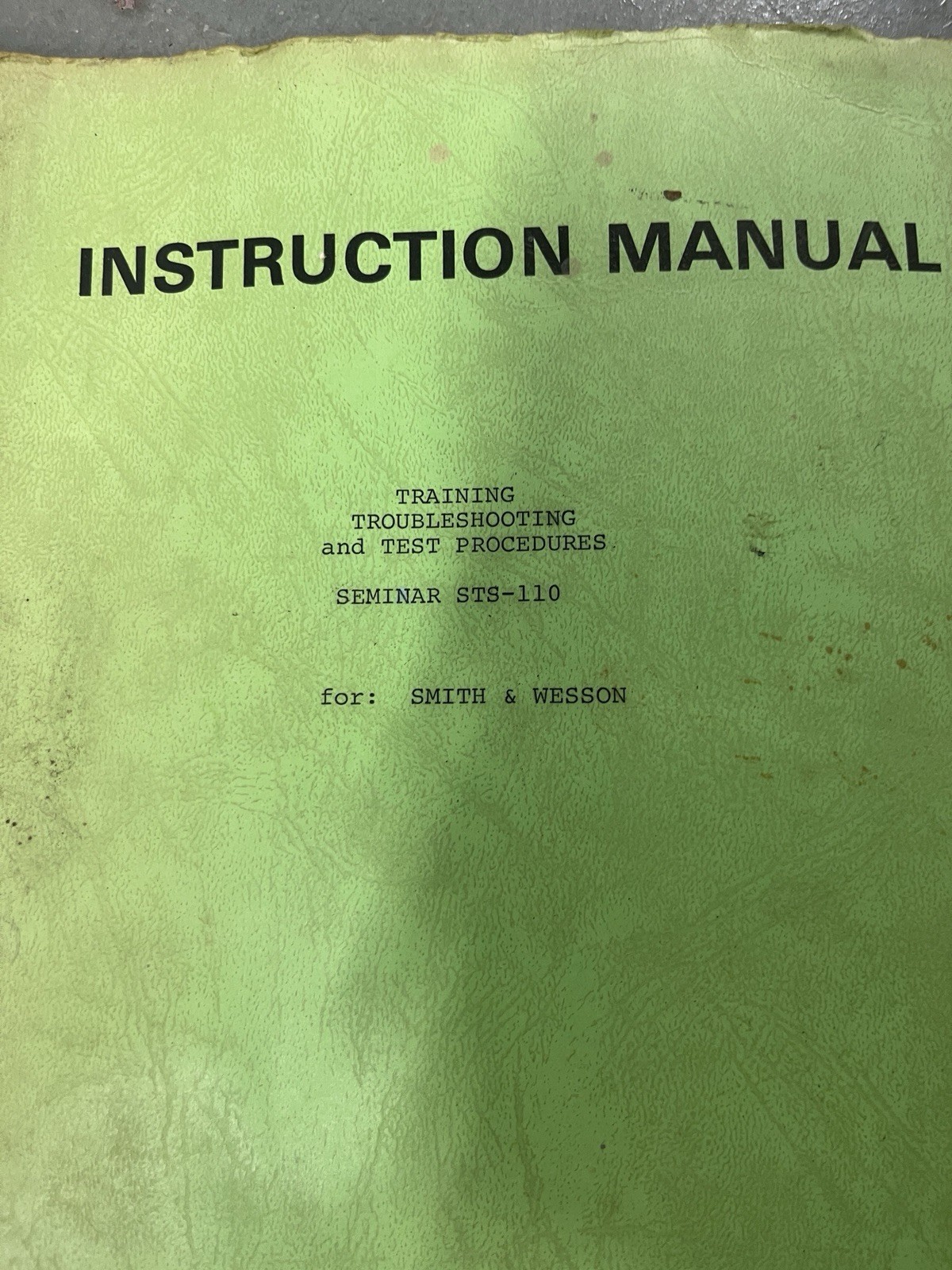 Vintage Smith Wesson Ramsey Controls Seminar STS-110 Instruction Training Manual